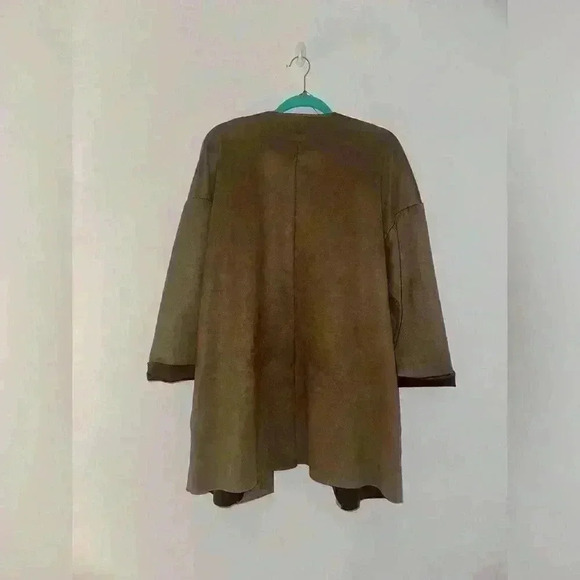 Zara Basic Collection, Brown Faux Suede, Open Blazer, Size M - Picture 3 of 3
